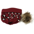 thumbnail image 4 of Herrnalise Women Casual Leopard Stitching Outdoor Plush Hats Crochet Knit Beanie Cap, 4 of 4