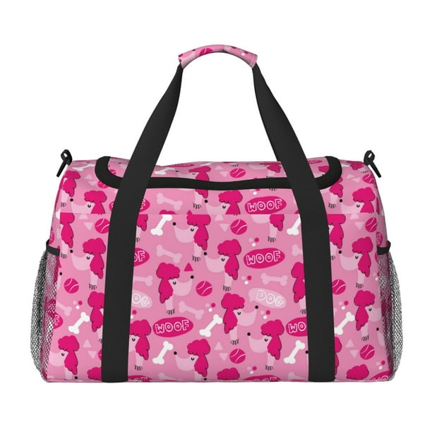 Disketp Poodle Dog Bolsa de Viaje Tipo Duffle, Bolso de Mano para Fin de Semana para Mujer, Bolsa de Gimnasio Ligera para Hombre, Esencial para Viajes