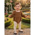 thumbnail image 6 of RUINIXCW Infant Girl Outfit Puff Long Sleeve Square Neck Bubble Romper and Headband, 6 of 8