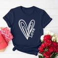 thumbnail image 2 of Jewelreauty Women Valentine's Day Shirts Short Sleeve Letter Heart Graphic T-Shirts Casual Pullover Tunic Tops (L, C Navy), 2 of 5