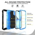 thumbnail image 2 of Phone Case for iPhone 13, 3 In 1 Cover with Ring Holder Kickstand Hybrid Shockproof Military Grade Protective Hard PC Soft Silicone Case for iPhone 13 for Women Men, Black/Blue, 2 of 7