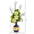 thumbnail image 2 of Nearly Natural 22” Anemone and Lotus Leaf Artificial Arrangement in Vase, 2 of 2