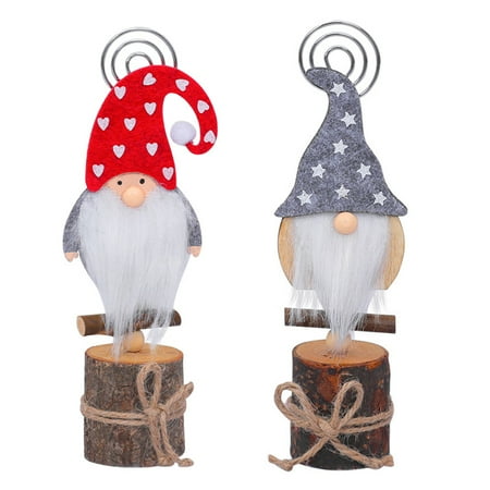 

FRCOLOR 2pcs/Set Christmas Decoration Faceless Doll Business Holder Note Holder