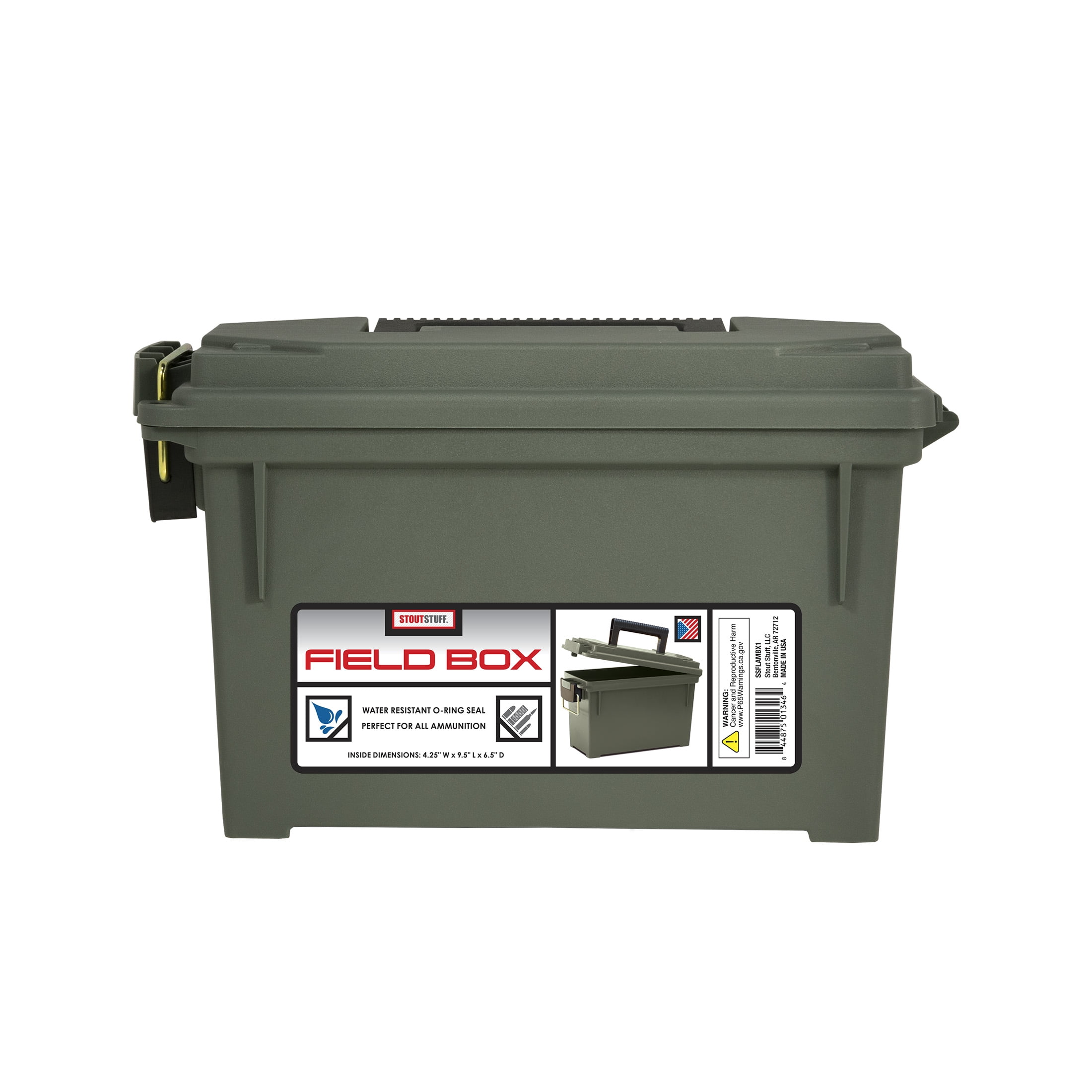 Stout Stuff Field Ammo Box 11.6" x 5.2" x 7.2" Plastic OD Green