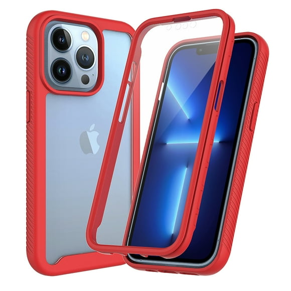 Compatible with iPhone 14 Pro Max Case, Dustproof Shockproof Case with Built-in Screen Protector, Bumper Frame Heavy Duty Full Body Protective Cover for iPhone 14 Pro Max,Red