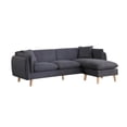 thumbnail image 2 of Bowery Hill Dark Gray Fabric Sectional Sofa Chaise Ottoman and 2 Pillows, 2 of 9