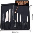 thumbnail image 4 of La bolsa para cuchillos de chef (más de 8 ranuras) está acolchada y tiene capacidad para 8 cuchillos MÁS el cuchillo de carnicero, acero para cuchillos, 4 utensilios (solo bolsa), 4 of 5