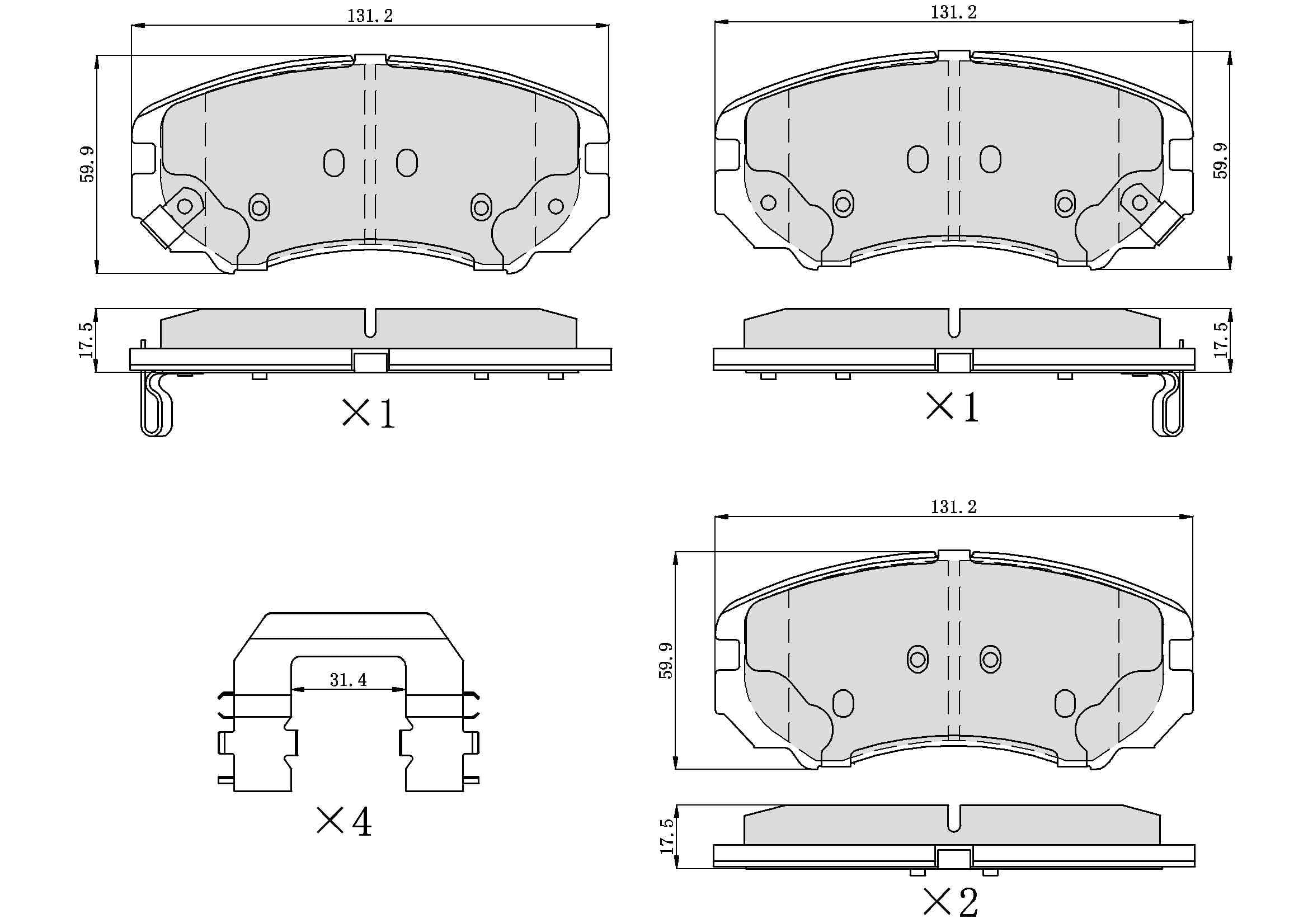 Winstop Brake Pad Set, Front WS.0924.0.M, Hyundai Sonata 2010-2003