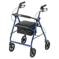 thumbnail image 3 of Drive Medical Aluminum Rollator Rolling Walker with Fold Up and Removable Back Support and Padded Seat, Blue, 3 of 10