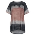 thumbnail image 4 of Hauts d'Été Grande Taille pour Femmes Mode Décontractée Col Rond Manches Courtes Imprimé Blouse T-shirt Col en V Femmes en Solde, 4 of 8