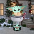 thumbnail image 2 of Gemmy Christmas Airblown Inflatable The Child in Pod Scene Star Wars, 6 ft Tall, grey, 2 of 5
