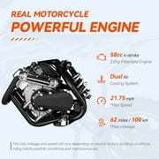 SYX MOTO VK 58cc 4-Stroke Gas Powered Mini Dirt Bike for Kids, Fully Automatic Youth Off-Road Motorcycle with Speed Governor, Pull Start, Red/White