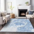 thumbnail image 4 of HomeRoots 656060 5 x 8 ft. Sky Blue & Ivory Abstract Transitional Washable Machine Made Rectangle Area Rug with UV Protection, 4 of 5