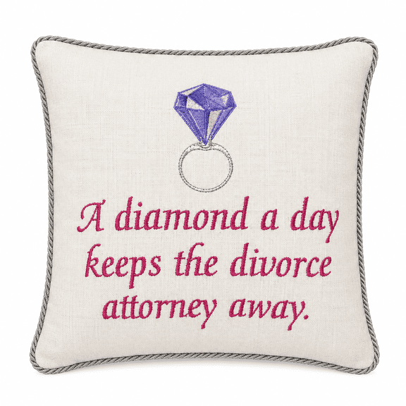 A Day Needlepoint Embroidered Small/Petite Accent Pillow 10" x 10"