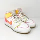 thumbnail image 2 of Ni - ke Ni - ke Girls Air Jordan 1 Mid SE CV4611 White Basketball Shoes Sneakers Size 5.5Y, 2 of 5