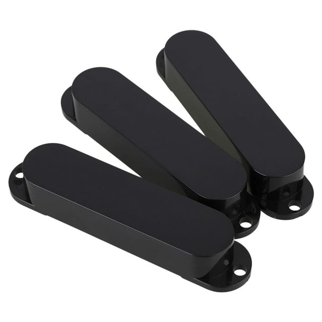 Cubierta para pastilla de guitarra, bobina única cerrada, sin agujeros, carcasa cerrada de plástico para guitarra eléctrica, negro, paquete de 3