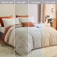 thumbnail image 5 of Nayoroom 3 Pieces Jacquard Geometric Pattern Tufted Duvet Cover Soft Lightweight Beige Duvet Cover Set Boho Shabby Chic Bedding Set,King size, 5 of 5