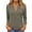 Khaki, variant on Diufon Womens Tops 3/4 Sleeve V Neck Button Down Shirts Business Casual Outfit Basic Tees Solid Color Fall Top