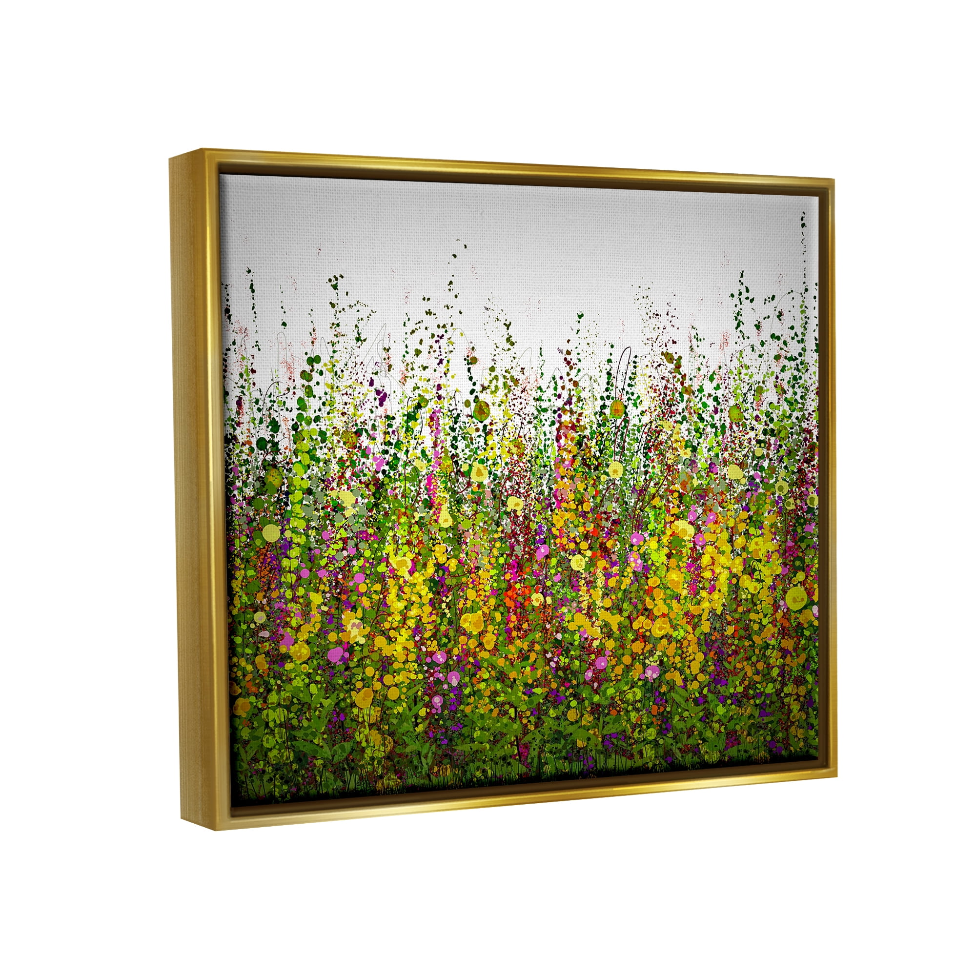 Stupell Industries Abstract Meadow Grasses Abstract Painting Gold Floater Framed Art Print Wall Art, 21 x 17