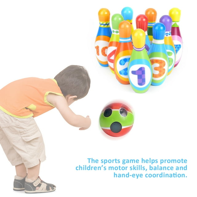 Colorful Small Interactive Educational Bowling Pins and Balls, Kids Bowling Game, Promoting Parent-child Relationship for Promoting Children’s Motor Skills