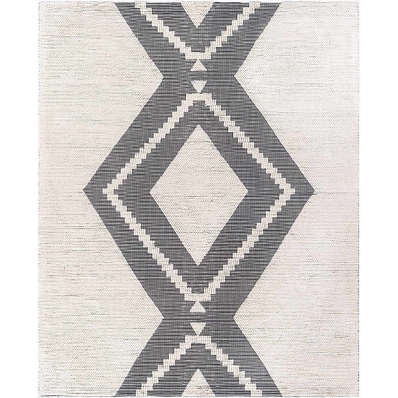 BoutiqueRugs Mantee Bohemian, Transitional Area Rug - Black, Ivory - 10' x 14'