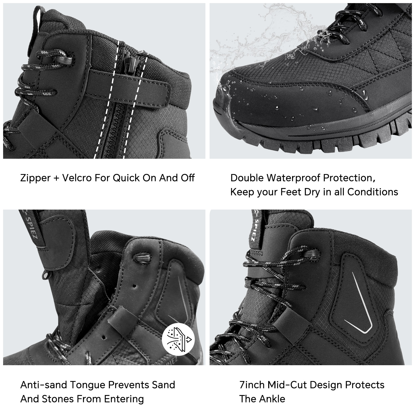 SPIEZ Men's Steel Toe Anti-Static Work Boots photo 6