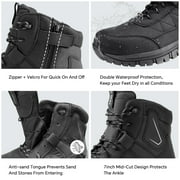 SPIEZ® Mens Steel Toe ESD Work Boots, Anti-Static Waterproof Safety Boots, Non-Slip High Top Lace-Up Shoes with Zipper, Puncture-Resistant, for Industrial & Construction Use, Black, Size 9
