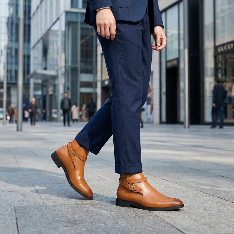 mens dress boots pointed toe Classic Leather Ankle Zip,Brown,Size:7.5 this is anther classic men leather boots Brown Pointed Toe Dress Boots