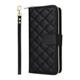 thumbnail image 4 of Quilted Wallet Phone Case with Strap & Stand for iPhone 15 Plus Zippered Card Holder Black, 4 of 6