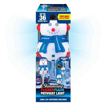 Magic Seasons Shimmering Snowman Flicker Flame Pathway Light - Pack of 12