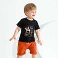 thumbnail image 3 of Infant Baby Boy Summer Clothes Western Cow Print Short Sleeve T Shirt Tops Solid Shorts Set Toddler Boy Outfit for Newborn 0-3T, 3 of 8