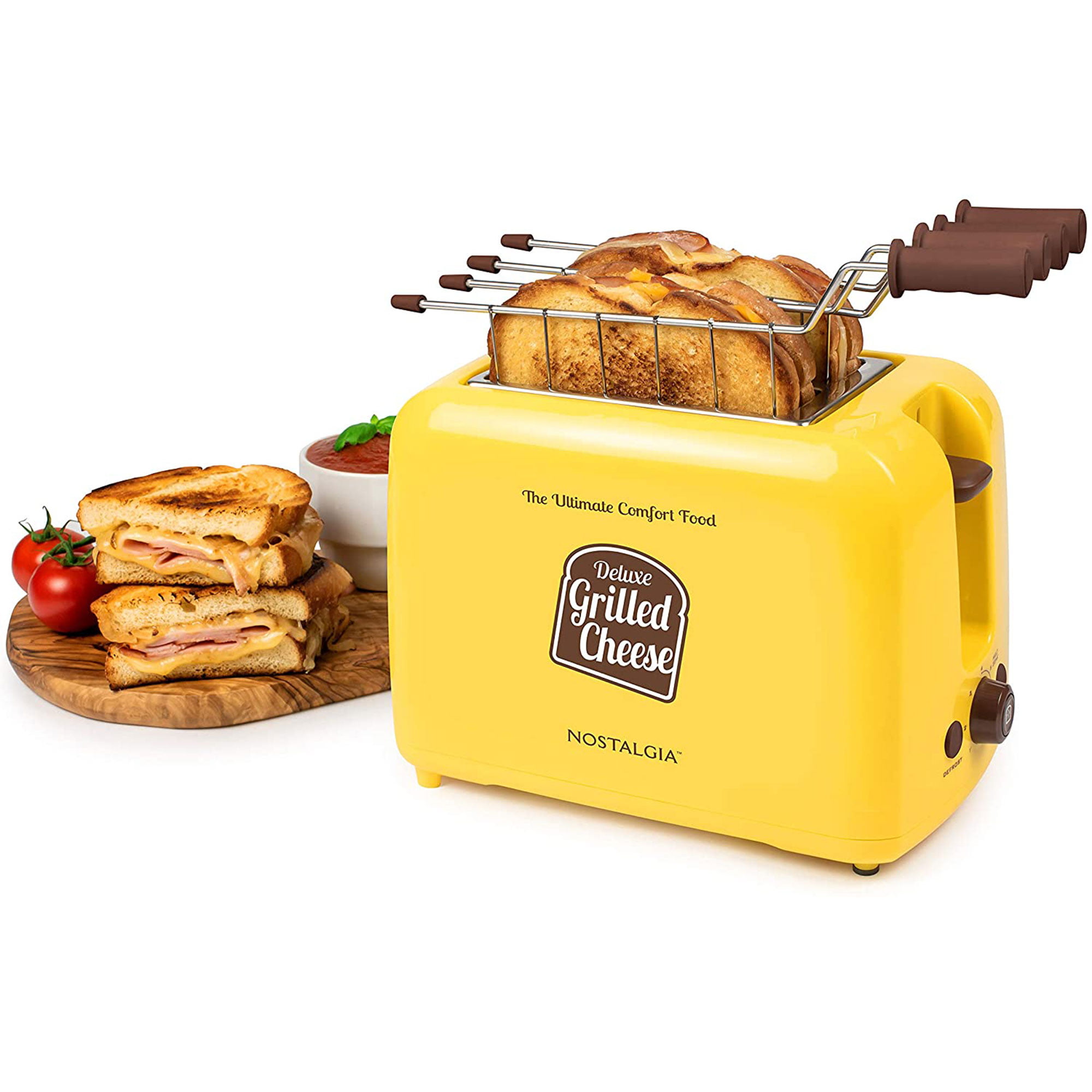 Nostalgia Deluxe Extra Wide Slot Grilled Cheese Sandwich Toaster w/ Baskets