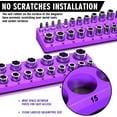 thumbnail image 5 of NN Magnetic Socket Organizer Holder Set – 3-Piece Tool Organizers Including 1/4", 3/8" and 1/2" Drive Socket Holder Metric 68 Pieces Socket Trays (Sockets are not Included) Purple, 5 of 14