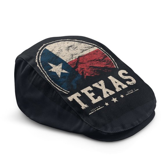 POLERO Polyester Newsboy Hat with Texas Flag Print, Lightweight Soft Newsboy Cap for Camping Walking, Retro All Match Headwear for Men and Women