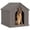 Grey, variant on Bifanuo Large Dog House, PP Material Indoor Outdoor for Medium Large Dogs, Weatherproof Puppy Shelter with Elevated Floor & Air Vents, Easy Clean and Assemble (Blue, 36.2"L×38"W×38"H)