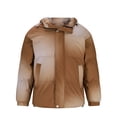 thumbnail image 1 of LOVZFMLL Vestes pour Hommes Mode Dégradé Poche Zippée Cordon de Serrage Manches Longues à Capuche Veste Décontractée, 1 of 6