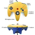 thumbnail image 4 of 2 Pack N64 Controller,Gamepad Joystick Replacement for Ultra N64 Video Game Consoles N64 System,Yellow, 4 of 8