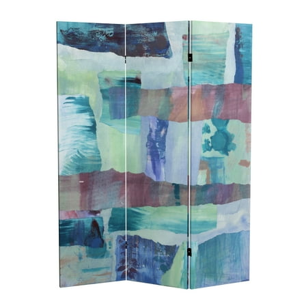 Oriental Furniture 5 ft. Tall Ocean Dance Canvas Room Divider - 3 Panel