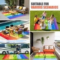 thumbnail image 4 of Rainbow Outdoor Rug for Patio/Deck/Porch, Non-Slip Large Area Rug 5 x 7 Ft, Cartoon Colorful Gradient Striped Funny Art Indoor Outdoor Rugs Washable Area Rugs, Reversible Camping Rug Carpet Runner, 4 of 8