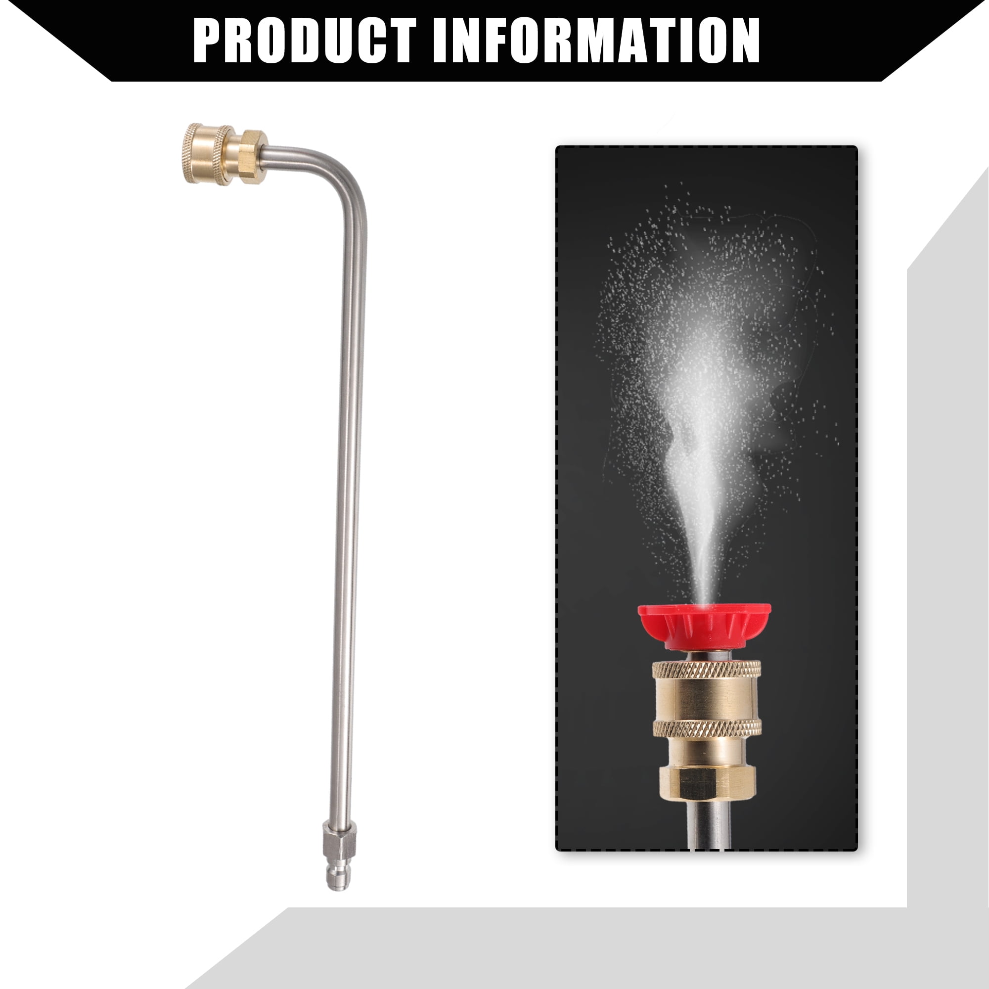 Unique Bargains Pressure Washer Extension Wand 90 Degree Brass Stainless Steel