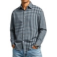 thumbnail image 3 of Mfakffe Mens Dress Shirts Long Sleeve Button Down Plaid Shirts Business Casual Tops with Pocket, 3 of 5