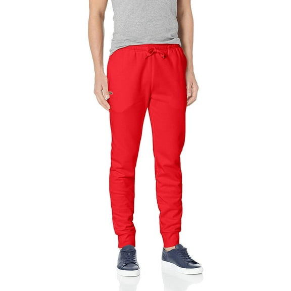 Lacoste Men's Sport Fleece Jogger Sweatpants, Red, Large