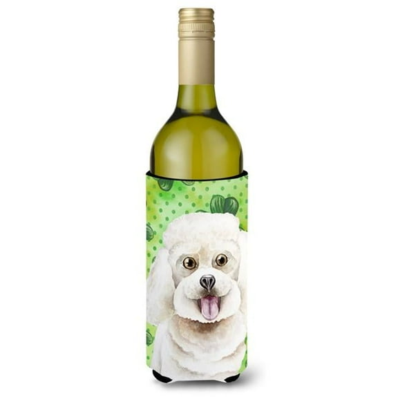 Bichon Frise Shamrocks Wine Bottle Beverge Insulator Hugger