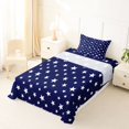 thumbnail image 5 of Manfei Glitter Stars Twin Sheets,Navy Blue White Bedding,3-Piece,1 Fitted Sheet and 1 Pillowcase, 5 of 6