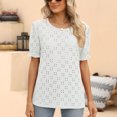 thumbnail image 5 of IROINNID Summer Blouse For Women Breathable Round-Neck Solid Short Sleeve Tops Blouse Under $10, 5 of 6