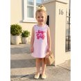 thumbnail image 5 of BemeyourBBs Toddler Baby Girl Big Sister Dress Baby Girls Summer Tank Dress Overalls 6 12 18 24 Months 2 3 4 Years Lil Sis Letter Graphic Pink Striped Sleeveless A-Line Dress, 5 of 9