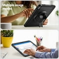 thumbnail image 5 of Case for iPad 10th Gen 10.9" 2022 A2757/A2777/A2696, Silicone PC Protective Cover with Pencil Holder Shoulder Strap & 360 Degree Rotating Hand Strap Kickstand 2 In 1 Case Cover, Black, 5 of 10