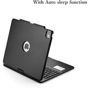 360° Rotatable Touch Keyboard for iPad Pro 12.9 inch 2022 6th Generation, Pro 12.9 5th 4th 3rd Generation Backlight Keyboard Built‑in Trackpad, Bluetooth Foldable Keyboard Cover