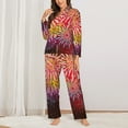thumbnail image 2 of Lsque Fireworks Pattern Long Sleeve Pajama Set for Women - Soft 2-Piece Sleepwear and Loungewear Set with Pockets, Comfy Nightwear-Large, 2 of 7