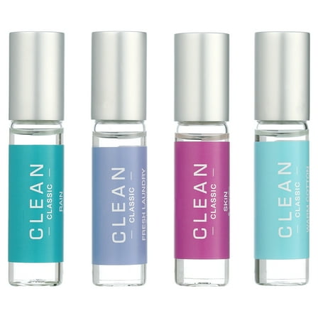 CLEAN CLASSIC EDT® Rollerball Perfume Gift Set for Women, 4 Pieces
